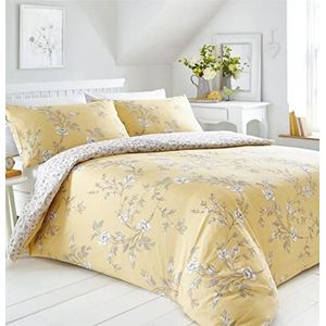 Portfolio beddengoedset, bloemenpatroon, polykatoen, oker, 12401113