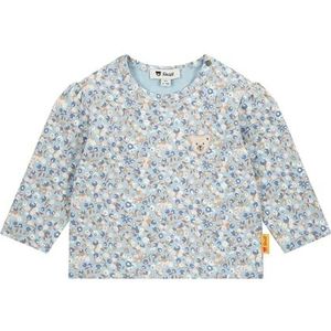 Steiff T-shirt met lange mouwen, EU maat 56, kasjmier blauw, lange mouwen sweatshirt met lange mouwen, babytop, ideaal basic shirt, comfortabel en zacht, wasmachinebestendig, Cashmere Blue, 56 cm