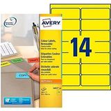 AVERY Zweckform L6057-20 gekleurde etiketten (verwijderbaar, 99,1 x 38,1 mm, 20 vellen/280 stuks geel