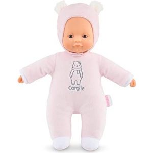 Corolle 9000100440 - Mon Doudou Sweetheart, roze beer, zacht lichaam pop met kap, naamlabel, vanille geur, 30cm, Geschikt voor kinderen vanaf 9 maanden.