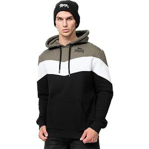 Lonsdale Moyroukan Sweatshirt met capuchon voor heren, normale pasvorm, olijf/zwart/wit, 3XL, 117466
