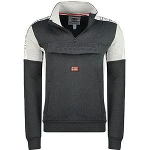 Geographical Norway Fagostino Heren sweatshirt met capuchon kangoeroezak - Sweatshirt Logo Pullover Hood Hoody Warm Lange Mouwen - Heren Lente Zomer Herfst Winter (Donkergrijs L), Donkergrijs, L/Tall