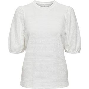 ONLY Dames ONLCILIA S/S Puff JRS Top, Cloud Dancer, S, cloud dancer, S
