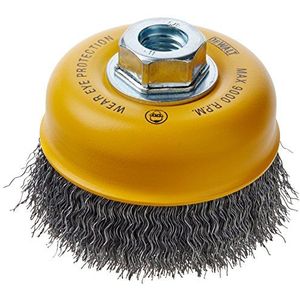 DEWALT Draadbekerborstel, gekrompen, koolstofstaal, 4-inch x 5/8-inch, 11 pk, 014-inch (DW49101)