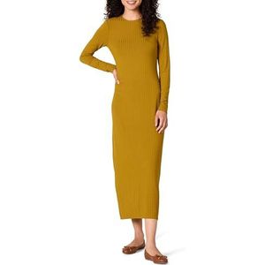 Amazon Essentials Dames brede rib open rug jurk met lange mouwen (voorheen Daily Ritual), bruin, XX-Large