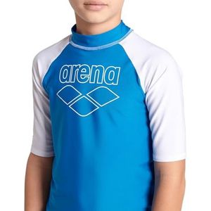Arena Graphic Anti-UV T-shirt met korte mouwen voor kinderen, Blauw China-wit, 14-15 Jaar