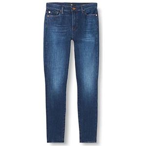 7 For All Mankind Dames Hw Skinny Slim Illusion Jeans, Donkerblauw, 26