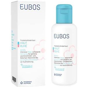 Eubos, HAUT RUHE Badolie, 125 ml, voor gevoelige en droge kinder- en babyhuid, huidvriendelijkheid dermatologisch getest, dermatologisch verzorgingsproduct
