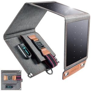 BigBlue 14W Oplader op zonne-energie, draagbaar, zakformaat zonnepaneel, 1 USB-poort (5 V/2,4 A) en IPX4 waterdicht, SunPower-zonnepaneel voor reizen, kamperen en tuin