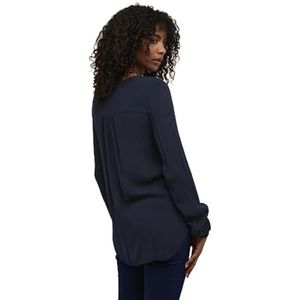 KAFFE Damesblouse, lang, losse pasvorm, V-hals, manchetten, heuplengte, Aventurijn, 32