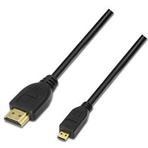 AISENS A119 – 0116 – High Speed Micro HDMI-kabel 0,8 m (compatibiliteit 3D en Ethernet, geschikt voor Full HD/Ultra HD/HD Ready/3d/1080p/2160p) zwart