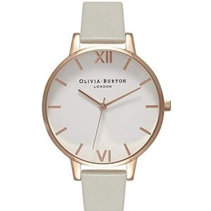 Olivia Burton Analoog Quartz horloge voor dames met grijze leren band - OB15BDW02