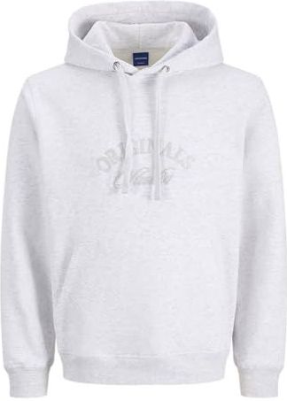 JACK & JONES Jorbleecker Branding Sweat Hood Bf, wit (bright white), L
