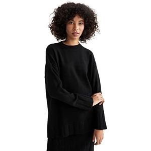 DeFacto Lange overhemden met lange mouwen tuniek overhemden (zwart, XXL), zwart, XXL