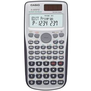 Casio FX-3650P II programmeerbare rekenmachine met 279 functies, display met 2 regels, batterij/zonnecel