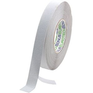 BONUS Eurotech 1BL43.10.0025/018 Anti-slip plakband, lijm op acrylbasis, crêpe PVC folie, lengte 18 m x breedte 25 mm x dikte 0,70 mm, wit