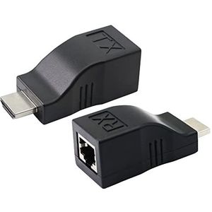 PNGKNYOCN HDMI naar RJ45 Adapter 1080p HDMI naar Ethernet Netwerkkabel Extender Converter HDMI Extender door CAT6-kabel