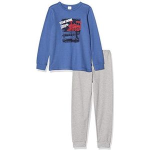 Schiesser Jongens Trein Knijp Pak Lange Tweedelige Pyjama, blauw (800), 92 cm