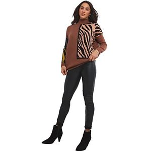 Joe Browns Dames Animal Print Patchwork trui met hoge hals, multi, 18, multi, 44