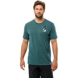 Jack Wolfskin Vonnan S/S Graphic T M T-shirt, smaragd 3XL, heren, Emerald, 3XL