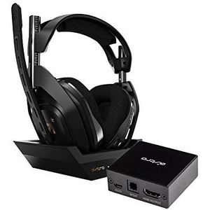 ASTRO Gaming A50 Draadloze Hoofdtelefoon + Oplaadstation voor Gaming, PS5 (HDMI-adapter vereist), PS4, PC, Mac - Zwart & Astro HDMI-adapter voor PS5, 4K, A20 Gaming Headset op PlayStation 5
