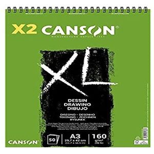 Canson XL Dessin Spiraalalbum, microgeperforeerd, A3, 50 vellen, 160 g