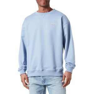 Trigema Oversized sweatshirt met logo-patch, Pearl-blauw, M