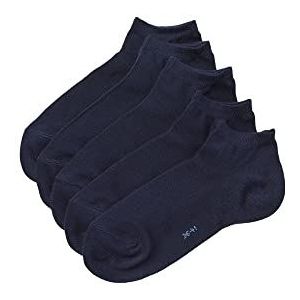 ESPRIT Dames Korte sokken Solid 5-Pack W SN Katoen Kort eenkleurig Multipack 5 Paren, Blauw (Marine 6120), 36-41
