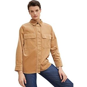 TOM TAILOR Dames Basic corduroy overhemd 1032555, 27841 - Soft Light Camel, 44