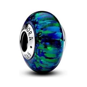 Pandora Moments Schillerndes Grünes Charm aus Sterling Silber, Kompatibel mit Pandora Moments Armbändern, 791691C04