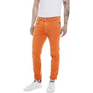 Replay Anbass Hyperflex Colour Xlite heren Jeans , 844 Sunset Oranje, 31W / 32L