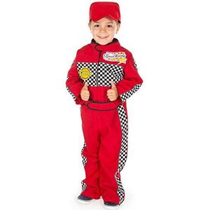 PRETEND TO BEE Race-coureur verkleedkostuum voor kinderen/peuters, rode racepet en pak, 2-3 jaar