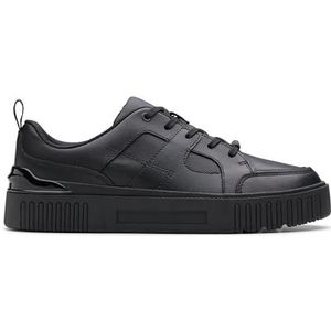 Clarks Premium Oslo Flare Y Oxford Flat, zwart leer, 6 UK, Zwart leder, 38 EU