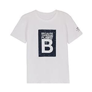 ECOALF, Becaralf T-shirt voor kinderen, katoen, gerecyclede stof, katoenen T-shirt, korte mouwen, basic T-shirt, Wit, 6 jaar