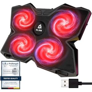 KLIM - Wind - Laptop Chiller - Rood - 4 Ventilators - 1200 RPM