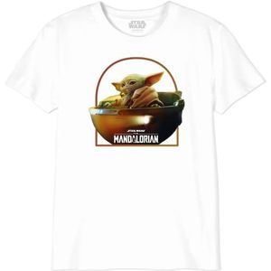 Star Wars Mandalorian - Grogu Archer Warrior BOSWMANTS061 T-shirt voor jongens, wit, maat 12 jaar, Wit, 12 Jaren