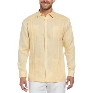 Cubavera Men's 100% Linen Four-Pocket Long Sleeve Button Down Guayabera Shirt (Size Small-5X, Banana Crepe, XX-Large Big Tall