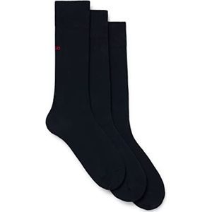 HUGO Heren 3P RS UNI CC Middelhoge sokken met logo-details in verpakking van 3 stuks, donkerblauw, 35/38 EU