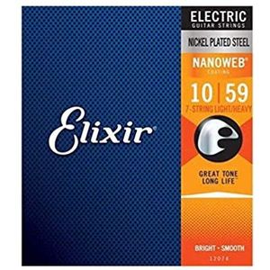 Elixir® Strings snaren voor zevensnarige elektrische gitaar met NANOWEB®-Coating, licht/zwaar (.010-.059)