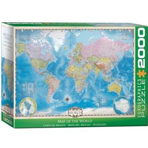 Kaart van de wereld puzzel van 2000 stukjes