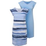 Ulla Popken - Horizon 829473 - Bigshirts - Blauw - 2 Stuks