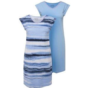 Ulla Popken - Horizon 829473 - Bigshirts - Blauw - 2 Stuks