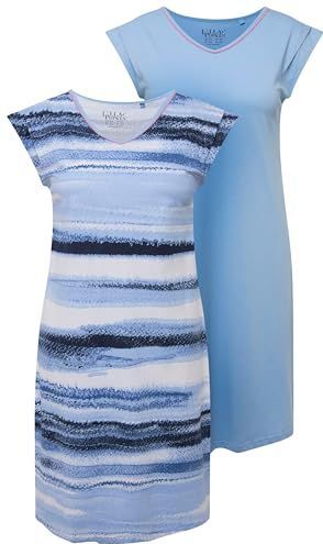 Ulla Popken - Horizon 829473 - Bigshirts - Blauw - 2 Stuks