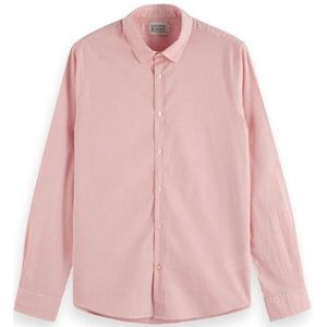 Scotch & Soda Seasonal Essentials Poplin gestreept herenshirt, Pink Stripe 6099, L