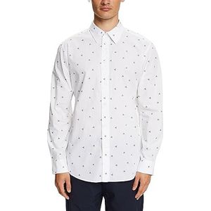 ESPRIT Overhemd met patroon, 100% katoen, wit, M