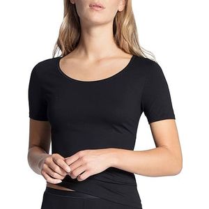 CALIDA Dames Natural Comfort Top korte mouwen onderhemd, zwart, 48