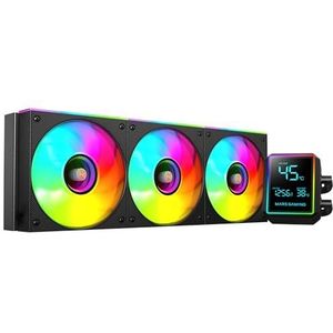 Mars Gaming ML-LCDPRO360 AIO-Vloeistofkoeling 600 W TDP, 2,8"" LCD-Scherm Multimonitor, 4e Gen Opti-Chamber-Pomp met Koperen Basis, 3× 120 mm ARGB Infinity Mirror-Ventilatoren, Zwart