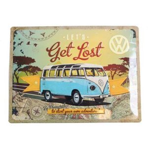 Nostalgic-Art Retro Tin Sign – Volkswagen Bulli T1 – Let's Get Lost – VW Bus gift idea, Metal Plaque, 30 x 40 cm