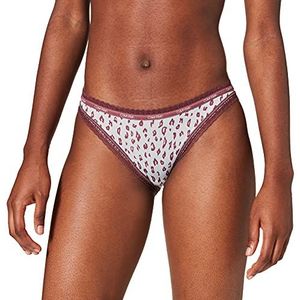 Calvin Klein Dames slip bikini lingerie, Cheetah Schaduw/Gepolijst Blauw, XS