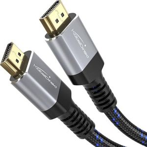KabelDirekt – 4K HDMI-kabel, onbreekbare nylon mantel – 4m 4K@60Hz (Extra-koper voor snelle Ultra HD – High Speed HDMI met Ethernet, Blu-ray/PS5/Xbox Series X/Switch)